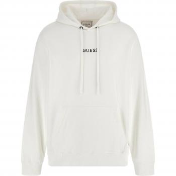 Guess Roy Eco-Friendly Logo Hoodie - White, Men's Regular Fit, Size XL