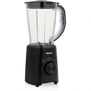 Tristar BL-4476 Batidora de 1,5 litros de capacidad - Cuchillas de acero inoxidable - Exterior de plástico negro mate