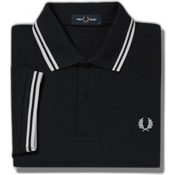 Fred Perry Mens Twin Tipped Signature Polo Shirt - Black - Size: L - Male