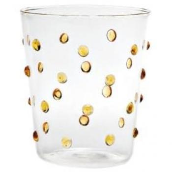 Juego de 6 Vasos de Fiesta Zafferano en Cristal Amarillo y Dorado - Capacidad 45 Cl