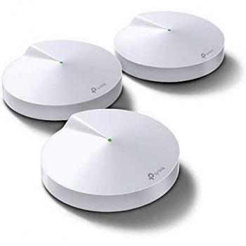 TP-Link Deco M9 Plus Whole Home Mesh Wi-Fi System, Up to 6500 Sq ft coverage, Tri-Band AC2200 with Gigabit Ports, Compatible with Amazon Echo/Alexa, HomeCare Antivirus and Parental Controls, Pack of 3