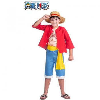 Disfraz de Luffy de One Piece para niño de 7 años (Renovado A)