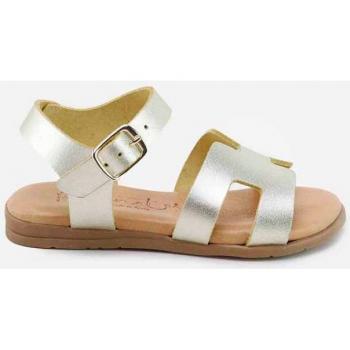 Sandalias de niña Eli 1957 en piel con planta de gel, modelo H Champagne Papanatas