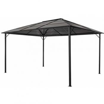 vidaXL Gazebo with Roof Aluminium 4x3x2.6 m Black