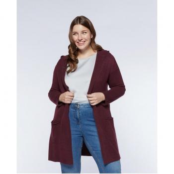 Fiorella Rubino - Cárdigan de mujer abierto con capucha, diseño moderno y bolsillos