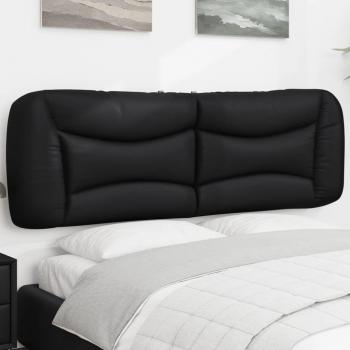 Cabecero de cama acolchado en cuero sintético negro de 160 cm