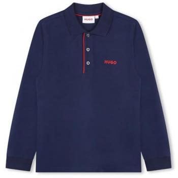 Polo de niño liso de manga larga Hugo G00156
