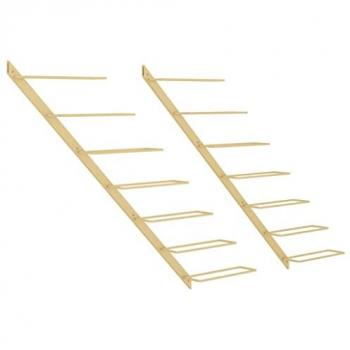 vidaXL Wall-mounted Wine Rack for 7 Bottles 2 pcs Gold Metal