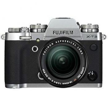 Fujifilm X-T3 - Cámara de objetivo intercambiable sin espejo, con sensor APS-C de 26,1 Mpx, video 4K/60p DCI, pantalla táctil, WIFI, Bluetooth, plata, Kit con objetivo XF18-55mm F2.8-4 R LM OIS