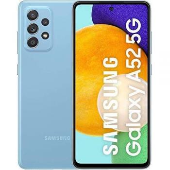 Samsung Smartphone Galaxy A52 5G con Pantalla Infinity-O FHD+ de 6,5 Pulgadas, 6 GB de RAM y 128 GB de Memoria Interna Ampliable, Batería de 4500 mAh y Carga Superrápida Azul