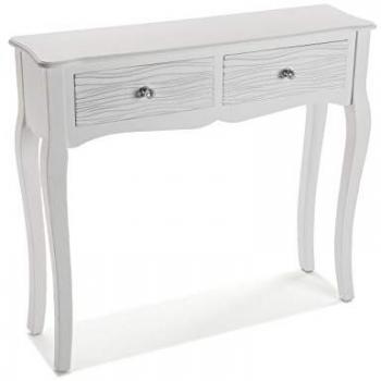 Versa Avery Mueble Recibidor Estrecho para la Entrada o el Pasillo, Mesa Consola, con 2 cajones, Medidas (Al x L x An) 80 x 25 x 90 cm, Madera
