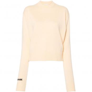 Max Mara Sportmax Women's Wool Crewneck Sweater in Yellow | Size Medium | 22366022600