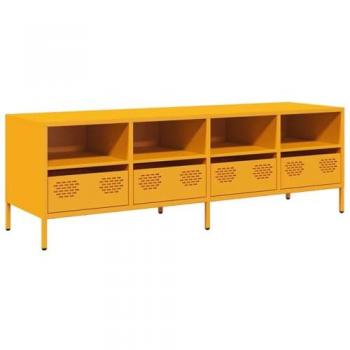 Mueble para TV acero laminado en frío amarillo 135x39x43,5 cm