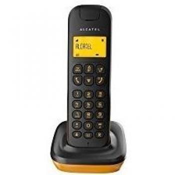 Teléfono Inalámbrico Alcatel D135 con Identificador de Llamadas, Color Negro y Naranja