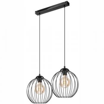 Lámpara de Suspensión Zoya, Metal Negro, 100x55x24 cm