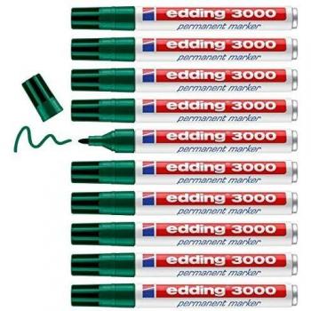 edding 3000-004 - Marcador permanente, 10 unidades, color verde