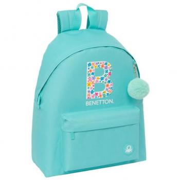 Mochila Benetton Letter con Asas Ajustables y Espalda Ergonómica