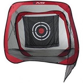 Pure2Improve P2I500020 Red Cuadrada para Práctica de Golf, Unisex-Adult, Blanco/Negro/Rojo, Talla única