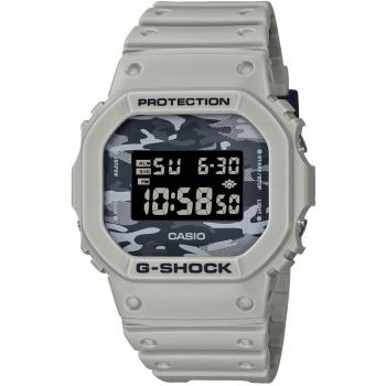 Casio G-Shock DW-5600CA-8ER Reloj Digital para Hombre con Correa de Resina, Dial LCD Camuflaje Gris Hierro y Negro, Resistente a Golpes