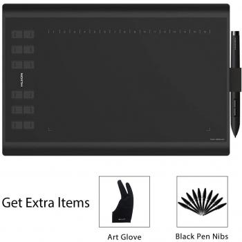 HUION Inspiroy H1060P Tableta Gráfica de Gran área de Trabajo de 10 x 6,25 Pulgadas, Compatible con Dispositivos Android, con un Lápiz Actualizado sin Batería, Ideal para Lecciones y Trabajo en Línea