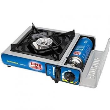 SUPER EGO SEH003300 Cocina cartucho gas portátil, Gris, 34x9x26 cm