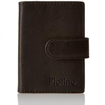 Titular de la tarjeta de crédito XXL Platino, con 19 compartimentos de tarjetas de cuero suave, sin tratar con negro