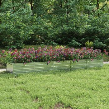 vidaXL Garden Raised Bed 400x80x45 cm Galvanized Steel Silver