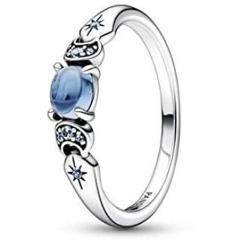 Anillo en Plata de Ley Princesa Jasmine de Aladino con Cristales Azules, Talla 60