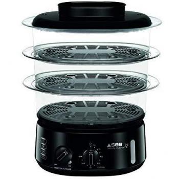 Vaporera SEB Simply Invents 3 cestas 900W negra con capacidad modulable y función de mantenimiento en caliente