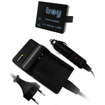 Troy Batería + Cargador para SJCAM QUMOX SJ4000 subtig3 DX 288812 DX 288813