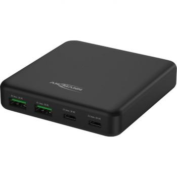 Cargador USB de escritorio Ansmann DC465PD, 65W, 4 puertos, carga rápida