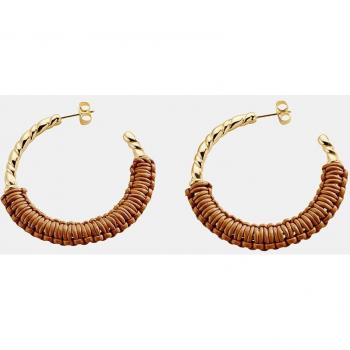 Pendientes Agatha Paris Twiggy Oro / Camello