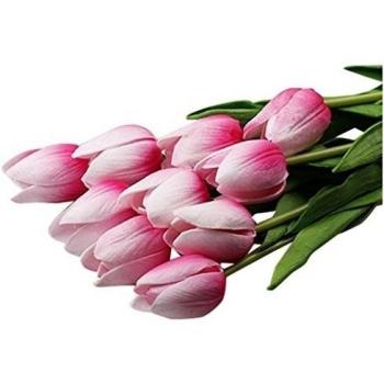FAMILIZO 10Pcs TulipáN Flor Artificial LáTex Verdadero Tacto Nupcial Boda Ramo De DecoracióN Del Hogar Flores Falsas