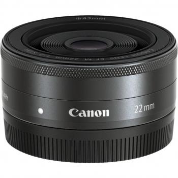 Canon EF-M 22mm f/2 STM Black Pancake Lens for EOS M