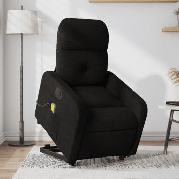 Sillón de masaje eléctrico reclinable elevable tela en color gris claro, gris oscuro y negro - vidaXL