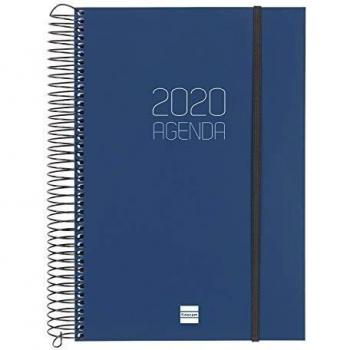 Finocam - Agenda 2020 1 día página Espiral Opaque Azul español