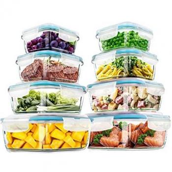 KICHLY Recipientes de vidrio para comida - 16 piezas