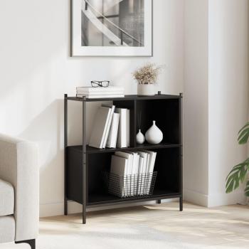 Estantería de madera multicapa negra 72x28x77,5 cm