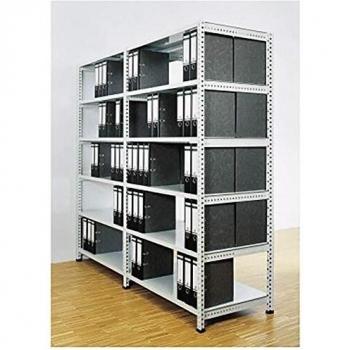 Estantería ensamblable para archivadores galvanizada, altura 2640 mm, con 2 lados, balda A x P 800 x 600 mm, estantería de ampliación - Kaiserkraft