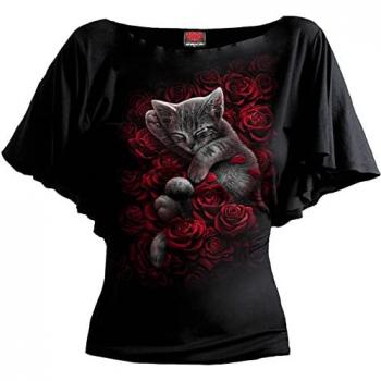 Spiral Gothic Bed Of Roses T-Shirt for Women - Black - Sizes S to 4XL