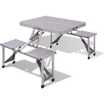 vidaXL Mesa de picnic Aluminio