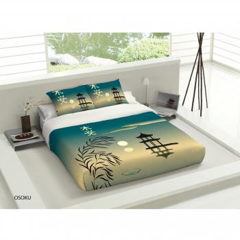 TSUKI Osoku Funda Nórdica, algodón, Verde, Cama 135