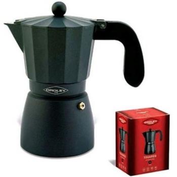 Oroley - Cafetera Italiana Touareg | Aluminio | 1 Taza | Cafetera Vitrocerámica, Fuego y Gas | Estilo Tradicional