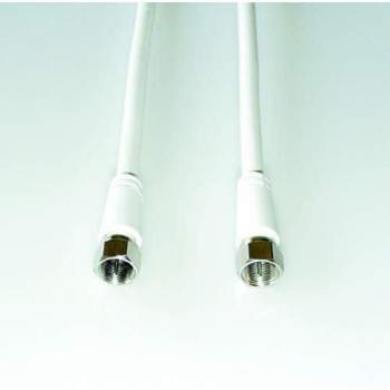 Cable Antena Coaxial E+P FA 15, Conectores F, 1.5 m, Color Blanco, Impedancia 85 dB