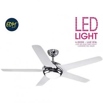 EDM 33808 Ventilador de Techo Modelo Beaufort, Blanco/Cromado, 136 cm