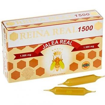 Robis Reina Real 1500 | Jalea Real Fresca | Estimulante De La Energía Física - Fortalece Sistema Nervioso - Ayuda A Eliminar El Agotamiento Mental | 20 Ampollas de 10ml