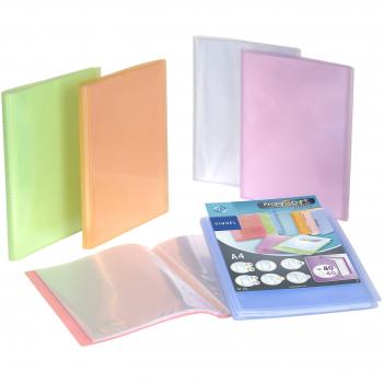 Protector de Documentos Personalizable A4 - 80 Vistas - 40 Fundas Silky Touch - Colores Surtidos