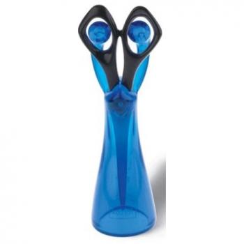 Koziol Edward tijeras con soporte – transparente/azul