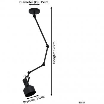 Lámpara de Techo LED Eglo Takeley 1 Luz E27 Ajustable Negra