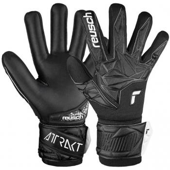 Guantes de Portero Reusch Attrakt Infinity Negative Cut para Césped Artificial, Color Negro, Talla 8
